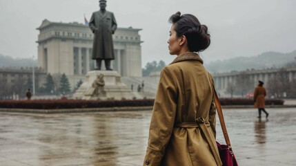 North Korean Woman in Pyongyang, North Korea