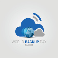 World Backup Day. World Backup Day Creative concept vector illustration. Cloud storage backup concept. 