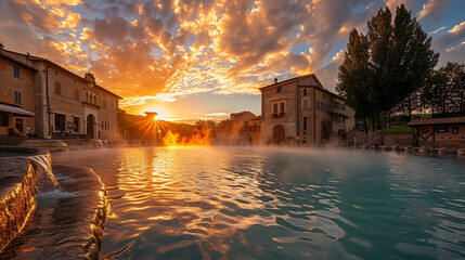 Italy Tuscany bagnio bignonia thermal bath