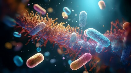 Probiotics Bacteria. Biology Science Microsco

