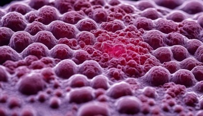 A close up of a purple surface with a red dot in the center