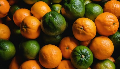 A pile of oranges and limes
