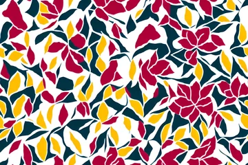 Acrylglasbilder Muster seamles pattern with colorful flowers tiles used for background  © ceng