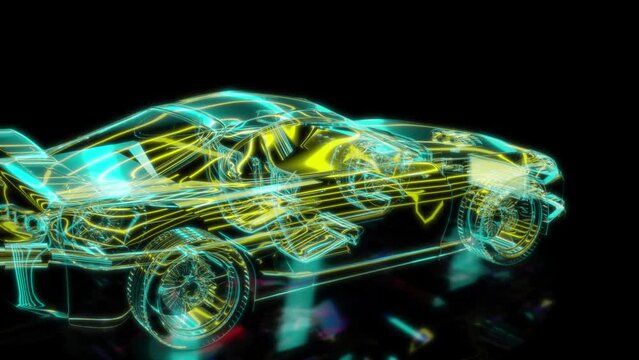 Rendering 3D animation, VISUAL EFFECTS Supra model on a black background