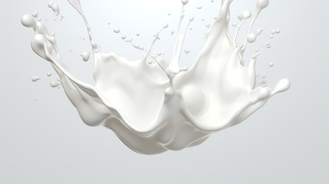 Splash of milk or yogurt on a white background

