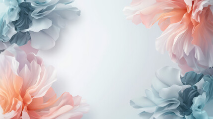 Pastel floral design on a minimalist backdrop.