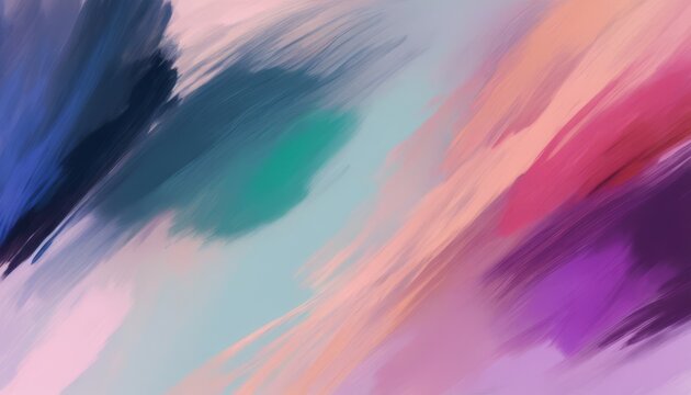 A Blurry Painting Of A Blue And Pink Sky