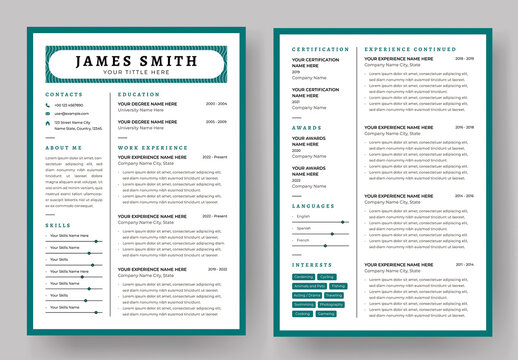 Professional CV Template Design Layout