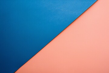 Texture of craft c paper background with royal blue and peach colors border. Presentation template and mockup with copy space. Felt backdrop closeup.