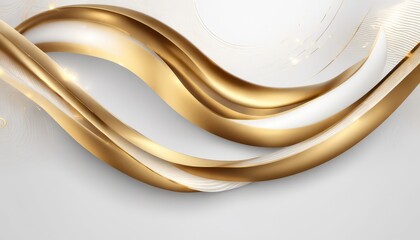 Shiny gold and white curved wave