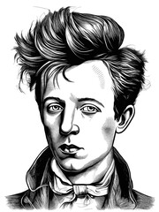 Portrait of Arthur Rimbaud, generative AI