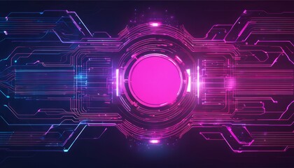 Obraz premium A pink and blue computer circuit board