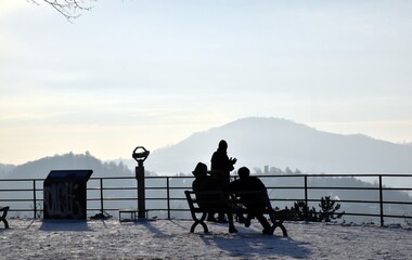 Auf dem Kanonenplatz in Freiburg im Winter