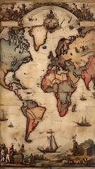 World Old Map Wallpaper