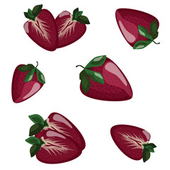 Bright juicy strawberries vector illustration