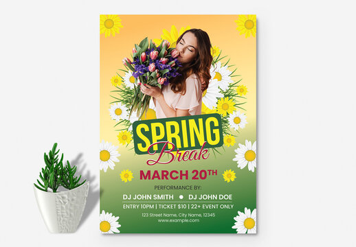 Floral Spring Break Fest Flyer