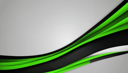 A green and black curved line