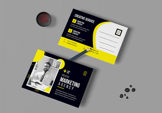 Marketing Agency Postcard Layout