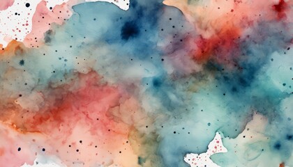 A colorful abstract painting with blue, red, and pink colors