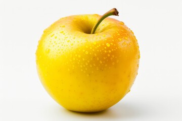 Yellow apple isolated on white background