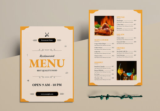 Restaurant Food Menu Design Food Order Template