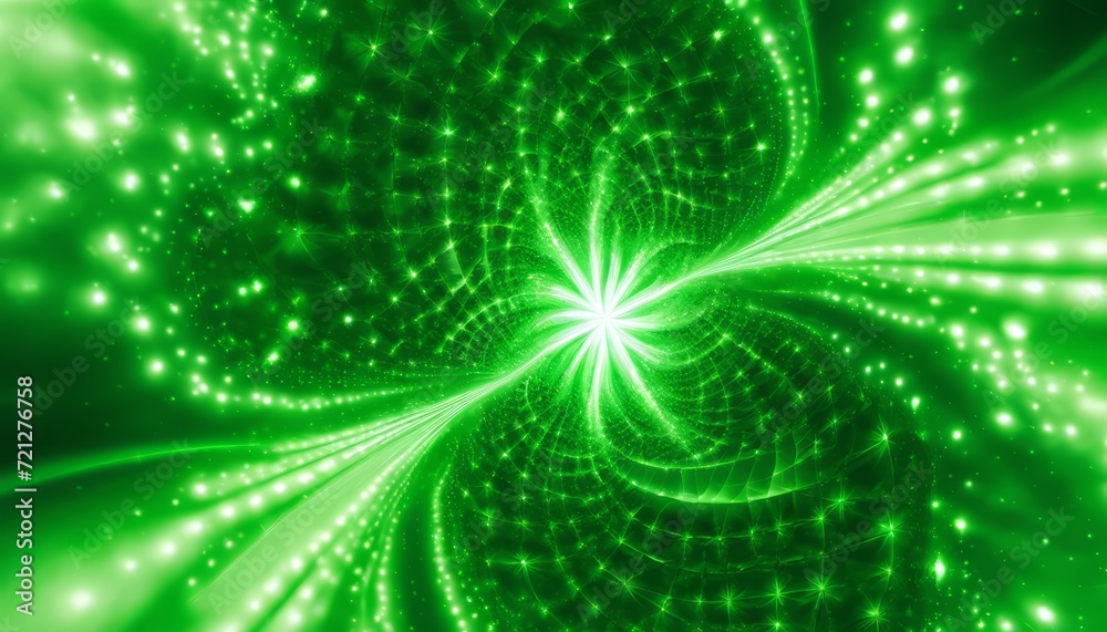 Canvas Prints A green light swirl with a star in the middle