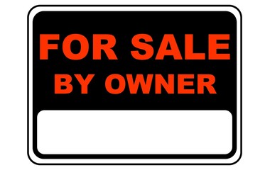 For sale by owner orange and black sign
