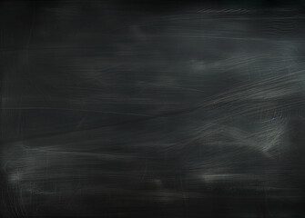 Chalkboard texture background. Blackboard with chalk. Classic educational blackboard backdrop. Traditional chalk marks on black surface for a vintage or academic aesthetic. - obrazy, fototapety, plakaty