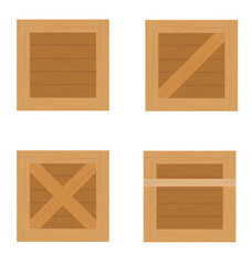 wooden box for the delivery and transportation of goods made of wood vector illustration
