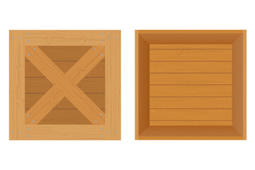 wooden box for the delivery and transportation of goods made of wood vector illustration