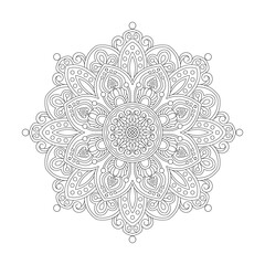 Mindfulness Mandala for coloring book page vector file