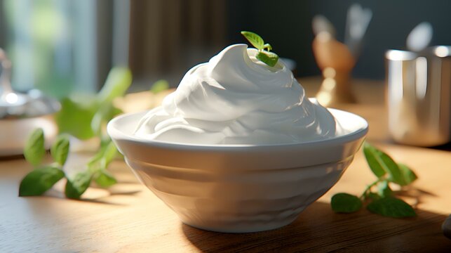  Yogurt with whipped cream 8k realistic lighting
