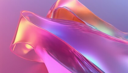 A colorful abstract art piece with pink, purple and orange colors