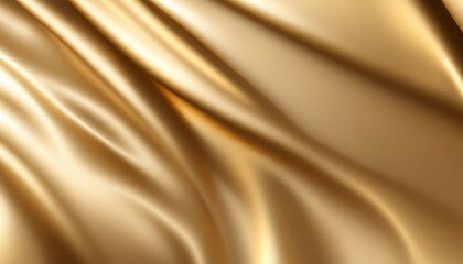 A gold colored curtain with a wave pattern