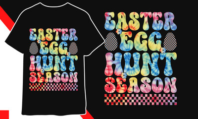 Groovy Easter Bunny Easter Egg Hunt Season T Shirt Design, Easter T Shirt Design