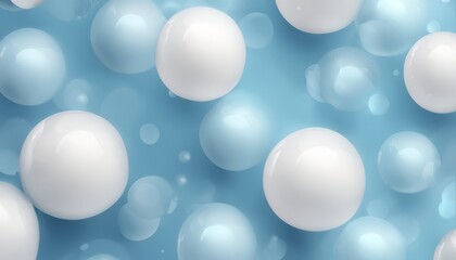 A blue background with white bubbles - obrazy, fototapety, plakaty