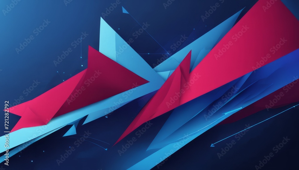 Canvas Prints A colorful abstract design of blue, pink and red shapes