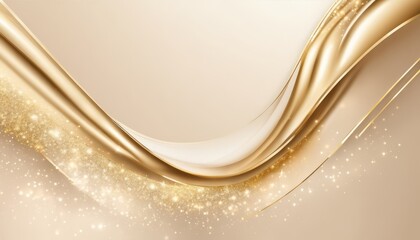 A gold and white background with a shiny gold wave