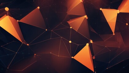 A graphic of orange triangles and circles - obrazy, fototapety, plakaty