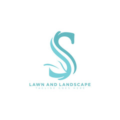Letter S lawn & landscape logo vector