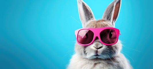 A stylish bunny sporting glasses.