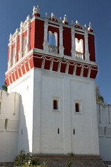 rectangular tower in the wall of the Novodevichy Convent. Features of Old Russian architecture