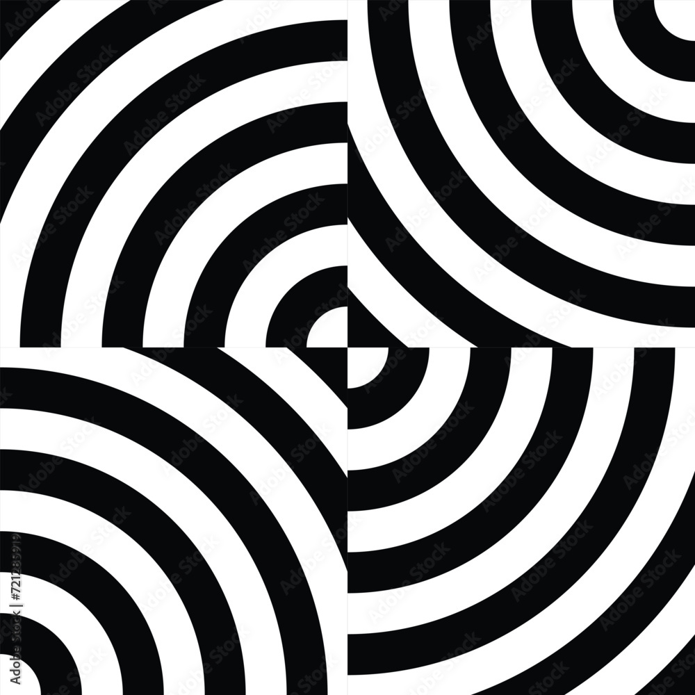 Poster abstract repeatable seamless white black circle pattern.