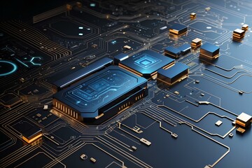 Circuit board. Technology background, created by ai generated