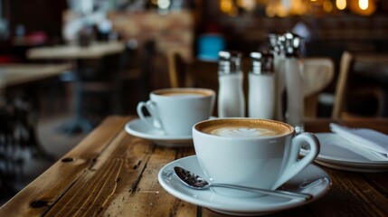 Fototapeta premium The Art of Coffee A Close Up of a Barista's Hands Holding a Cup of Freshly Brewed Coffee 