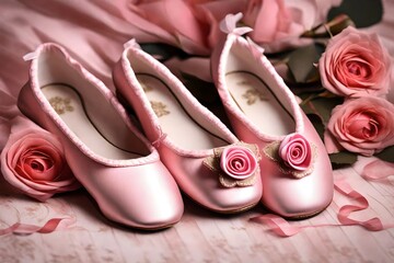 wedding shoes and roses