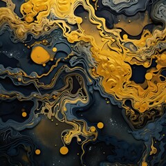 the art of wallpaper, in the style of dark navy and amber, detailed dreamscapes, textile art, realist detail, fluid photography, ornate detailing, accurate topography