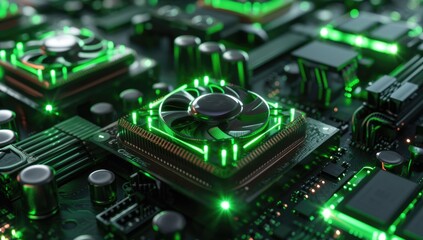 Bright neon lights adorn the large and potent fans of the graphics card, adding to its allure.