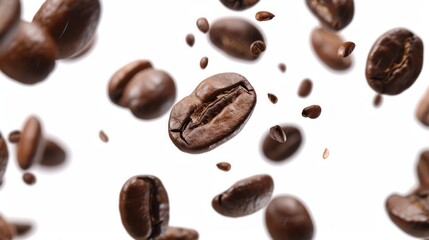 Fototapeta premium Aromatic Palette Exploring the Rich World of Ground Coffee Beans and Coffee Beans Background 