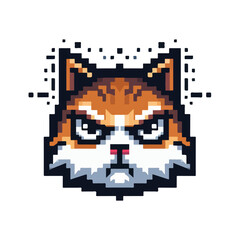 Obraz premium Cat logo in pixel art style